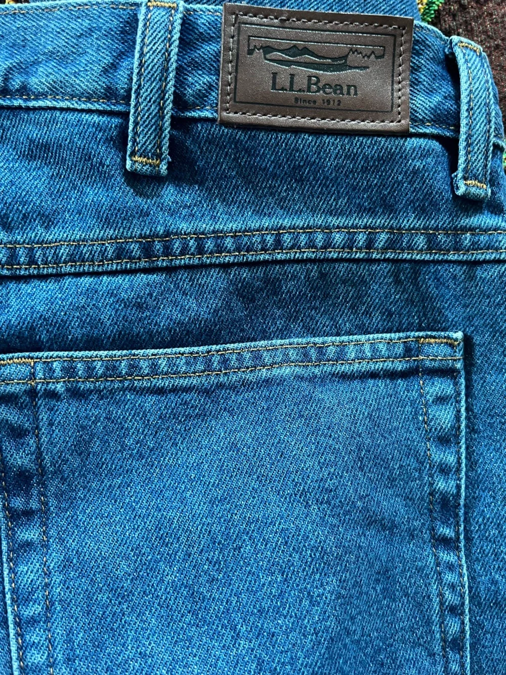 LL Bean Fleece Lined Blue Jeans, 34